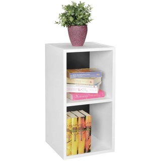 Wohnling Standregal WL5.178, Holz 30x60x30 cm Modern Weiß Schwarz Regal Klein Wandregal Ablageregal Schmal Kleines Bücherregal 2 Ablagefächer Schmales Design Holzregal Nischenregal schwarz