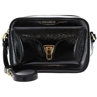 Coccinelle Beat Shiny Wrinkled Umhängetasche Leder Black