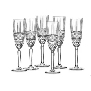 RCR Sektglas RCR Brillante Sektflöte 6er, Glas weiß