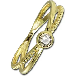 Balia Goldring Balia Damen Ring aus 333 Gelbgold mit, Fingerring Größe 60 (19,1), 333 Gelbgold - 8 Karat (Crossed) goldfarben