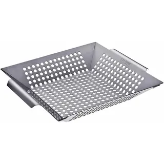 Santos Grills SANTOS Gemüsekorb XL Grillwok Edelstahl | 30,5 x 30,5 cm