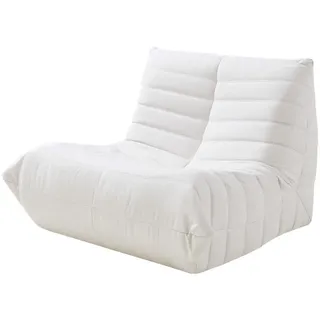 [en.casa] Bodensessel Kodsø Mikrofaser 75 x 75 x 100 cm Beige gepolstert