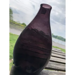 Maison Zoe Glasvase aus Recycling-Glas Yana - lila - groß - Durchmesser ≈ 15cm Höhe ≈ 28cm - 100% Handmade - Blumenvase - Vase mundgeblasen - Dekovase - Tischvase