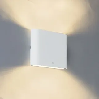 QAZQA Außenwandleuchte Aluminium 11,5 cm inkl. LED weiß
