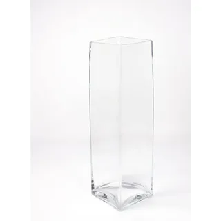 INNA-Glas Bodenvase Kastenvase - Säulenvase Jack aus Glas, klar, 14x14x49cm - Bodenvase weiß