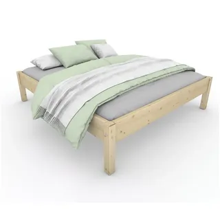 TUGA-Holztech Massivholzbett Holzbett Naturholzbett 80 x 220 cm 48 cm Bettgestell ohne Kopfteil, Br 70 80 90 100 120 140 160 180 200 Lg 200 220 H=38/48/58 cm 80 cm x 220 cm x 48 cm