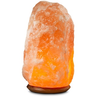 Salzkristall-Tischlampe HIMALAYA SALT DREAMS "Rock" Lampen Gr. Ø 25 cm Höhe: 40 cm, orange Dekoleuchten