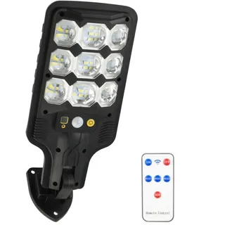ThreeH Solar-Straßenleuchte mit Bewegungssensor 9 Hochleistungs-LEDs, wasserdichte Außenbeleuchtung COB-Lampenkern