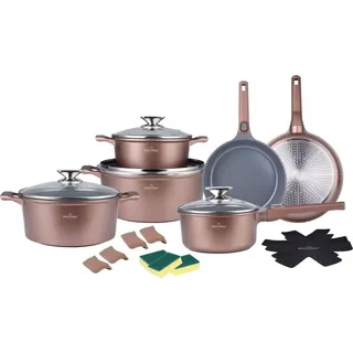 Topfset 19-teilig Swiss Haus-Geneva, Aluminium, 18/20/24/28 cm, Kupfer
