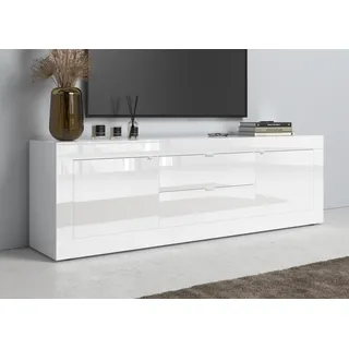 Home Affaire Basic Lowboard 210 cm Weiß Kunststoff/Metall/MDF/Spanplatte/Holzwerkstoff
