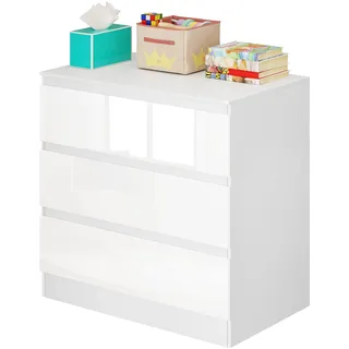 Woltu Kommode 80 x 78 x 48 cm Hochglanz Weiß