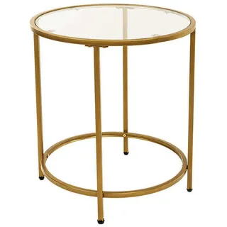 Home Deluxe Beistelltisch Glas, MASEI - 50 x 50 cm, Wohnzimmer, Wohnzimmertische, Beistelltische
