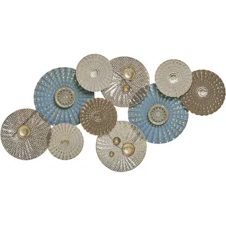 Beliani Wanddekoration, Metall blau/beige HASSIUM