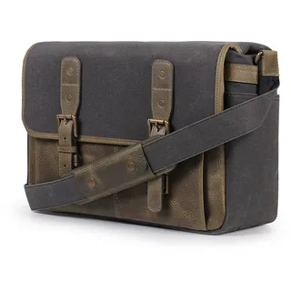 MegaGear Aktentasche Satchel Portfolio Notebook Tablet Messenger Bag für Damen & Herren mit verstellbarem Schultergurt, Kakigrün