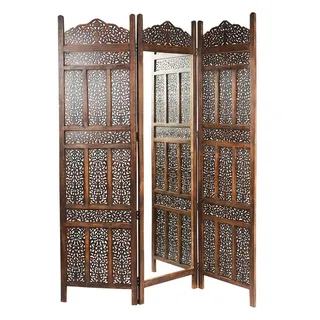 Marrakesch Orient & Mediterran Interior Paravent Orientalischer Paravent Elroi modern aus Holz und MDF in Braun 150 cm (1 St), Handarbeit braun