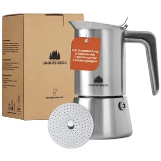 Groenenberg Espressokocher 0,2 l 4 Tassen Schwarz/Silber