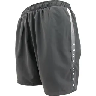 HUGO BOSS Bade Shorts S 081 anthrazit Grey Normale Länge mit Gesäßtasche und Innenslip - S