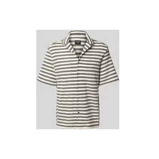 Regular Fit Freizeithemd mit Allover-Muster Modell 'CLIRO', Black, XL