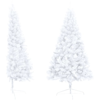 Moderne Kš1nstlicher Halb-Weihnachtsbaum Beleuchtung Kugeln Wei? 150 cm 3077569