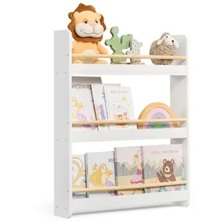 Songmics Kinderregal 3 Ebenen 60 x 75 cm Kiefer weiß