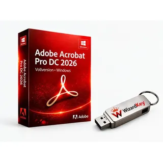 Adobe Acrobat Pro DC 2026 / Vollversion / Windows / Kein Abo + USB-Stick