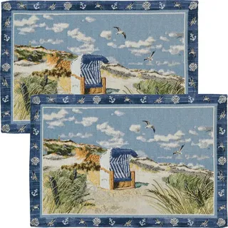 Sander Tischset Beach Chair 2er-Pack Gobelin Beach Chair Größe 32x48 cm
