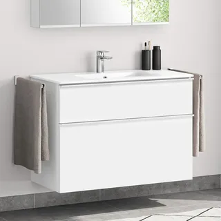 Evineo ineo4 Unterschrank B: 100 cm, 2 Auszüge, mit Griff, für evineo ineo Waschtisch,, BE0202WM,