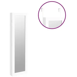 vidaXL Schmuckschrank mit Spiegel 30 x 8,5 cm Weiß