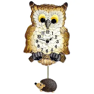Terrastudio Wanduhr Pendelwanduhr Eule Keramik Terrastudio Modell 00.2217