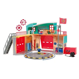 Simba - Feuerwehrmann Sam - Pontypandy Feuerwehrstation - Geräusche und Lichter - Figur mit Gelenken, viel Zubehör - ab 3 Jahren - 109258282002