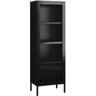 [en.casa] Vitrinenschrank Säkylä 150 x 50 x 35 cm Schwarz