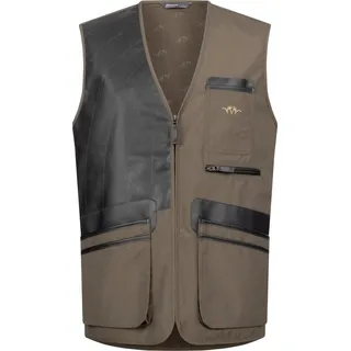 Blaser – Ganzjahresschießweste Rechts | Schießweste für Flinte | Kunstleder‐Anschlag & verstellbare Taille | Braun | Baumwoll‐Polyester‐Mischgewebe - XXL