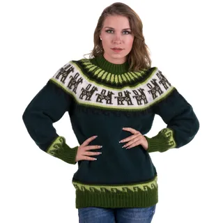 Gamboa Alpaka Wolle Pullover Damen | Weich, warm und bequem: Wollpullover Norweger für den Alltag, die Freizeit und kalte Tage. - M