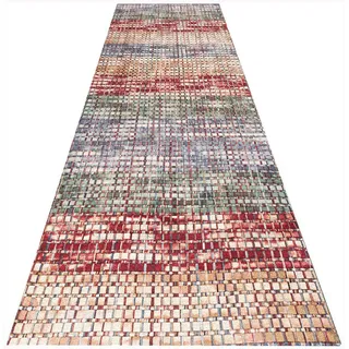 Siunwdiy Teppich Läufer Flur 80X340CM rutschfest Küche Modern Marokko Bunt Meterware Waschbar Lang Teppichläufer Küchenteppich Schlafzimmer Korridor,40/50/60/70/ 80/90/100/120/140cm Breit