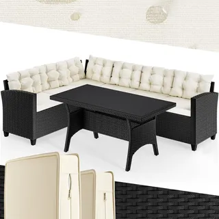 CASARIA Ecklounge Set Loungeset schwarz
