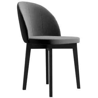 Beautysofa Polsterstuhl Luxor (Holzbeine in Weiß, Schwarz oder Buche,gepolsterte Sitz), Esszimmer Holzstuhl im modernes Design grau