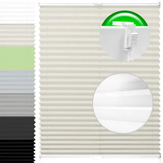 Horivert Plissee Pliseerollo mit Klemmträger Ohne Bohren Stoff Fensterrollo Klemmfix Faltrollo Jalousie Sonnenschutz Blickdicht 50x210 cm