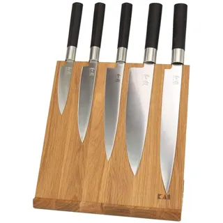 Kai Wasabi Black Messer-Set | 67-W18 | 5 ultrascharfe Kai-Messer + Kai Magnet-Messerblock DM-0821 |