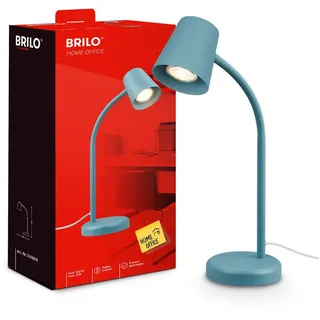 Briloner Leuchten Tischleuchte LED Tischlampe Bürolampe Homeoffice Schreibtischlampe Kinderzimmer, ohne Leuchtmittel, 2700K - Extra - Warmweiß blau