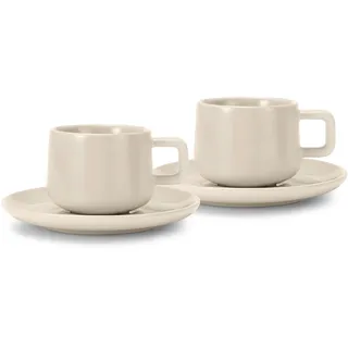 Tchibo - 2 Espressotassen mit Untertassen, Beige