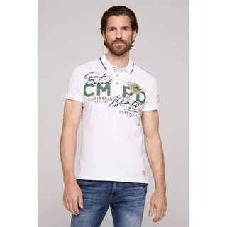 CAMP DAVID Poloshirt mit Front- und Backprint weiß S