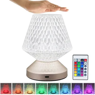 ZMH Nachttischlampe Touch Dimmbar LED Tischlampe - Tischleuchte Kabellos mit Akku 16 Farben 4 Modi RGB Farbwechsel Nachtlicht