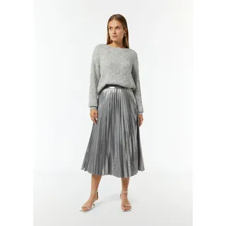 Comma, Midirock Plissee-Rock mit Metallic-Effekt Silber 40