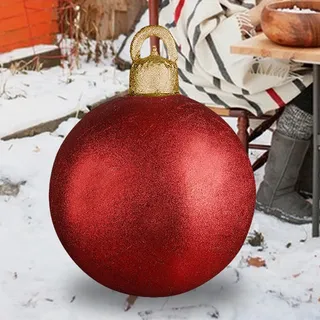 Aufblasbare Weihnachtskugel, 60CM Riesiger Weihnachtsball Für Den Außenbereich, Weihnachtskugeln Rot Gold, PVC Weihnachtskugeln Für Den Außenbereich, Ornamente Für Hochzeit, Festival