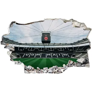 K&L Wall Art 3D Fußball Wandtattoo Eintracht Frankfurt Stadion Tribüne für Wohnzimmer, Flur und Kinderzimmer | Wandsticker | Klebebilder für die Wand Deko | 120x73 cm