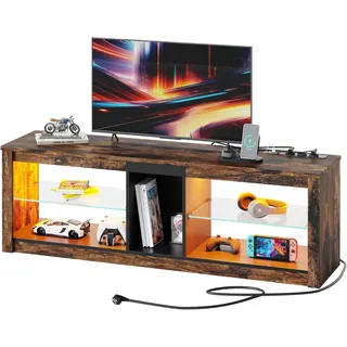 Bestier TV Schrank Lowboard für Fernseher bis zu 65 Zoll TV Board 140x35x47cm