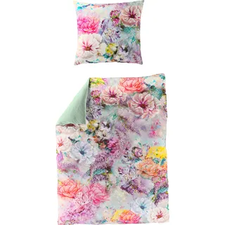 BIERBAUM Colorful Flowers bunt 155 x 220 cm + 80 x 80 cm