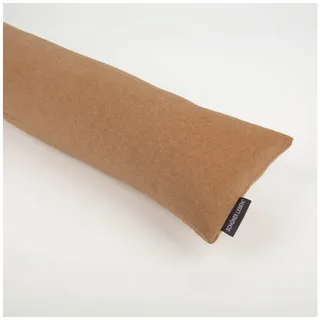 SCHÖNER LEBEN. Zugluftstopper Thermo-Zugluftstopper kuschelweich camel für Fenster & Türen, made in Germany,handmade,pflegeleicht braun 15 cm x 100 cm x 15 cm