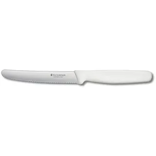 Victorinox Tafelmesser Tomatenmesser - Tafelmesser 1 Stück, Länge 11 cm, Nylon weiß (1 Stück), Ergonomischer Griff, ideal für Tomaten und andere weiche Früchte weiß