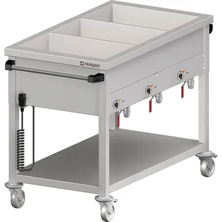 Stalgast Bain-Marie Wagen mit separaten Becken für 2x GN1/880x600x850 mm